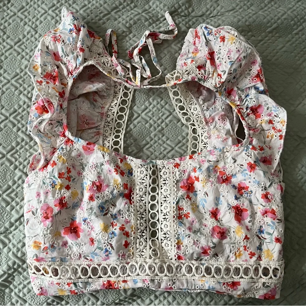 Altar'd State Floral Lace Crop Top - Picture 2 of 5